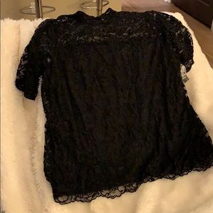 Black Lace Shirt TORRID size 4 NWT